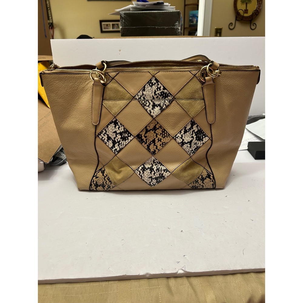 Coach Patchwork Leather Suede Snakeskin Tote Bag … - image 5